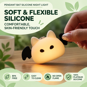 Color Dimmable LED Mini Bat Night <b>Light</b> Home Bedroom 30H <b>Battery</b> Life Cute Decorative Platinum Silicone Kids Touch Control FCC - Product Image 4