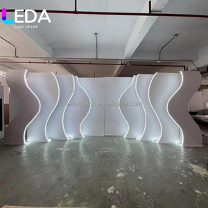 Panel de Fondo de Acrílico Blanco con Arco de PVC Personalizado para Bodas, Panel de Flores para Escenario, Fondo para Eventos - Product Image 1