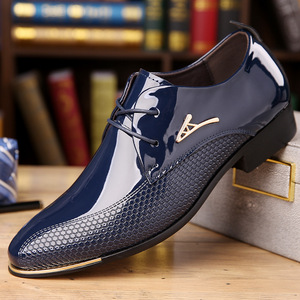 Chaussures habillées en cuir pour hommes, style Oxford, à bout pointu, semelle souple, motif géométrique, doublure en cuir véritable, semelle extérieure en caoutchouc - Product Image 2