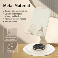 Tout en métal 360 °   Support de téléphone rotatif et pliable, support universel pour tablette
