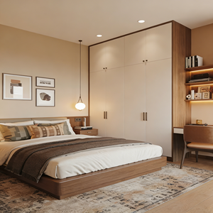 Armoire à portes plates modernes personnalisées BALOM, meubles de chambre à coucher, pleine hauteur jusqu'au plafond, maximise l'espace, armoire sans poussière - Product Image 1