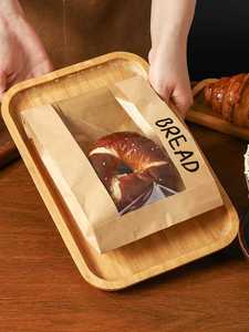 Cookie <b>Bags</b> Sweatproof Resealable Brown Kraft Paper <b>Bread</b> <b>Bag</b> with Clear Window for Bakery Food Packaging - Product Image 1