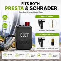 Compresseur d'air portable CE pour vélo, gonfleur automatique de pneus 130 PSI, mini pompe avec valve Schrader Presta pour vélo