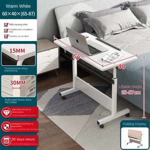 Soporte plegable móvil moderno para portátil con ruedas, mesita de noche pequeña, mesa de centro plegable y elevadora - Product Image 6