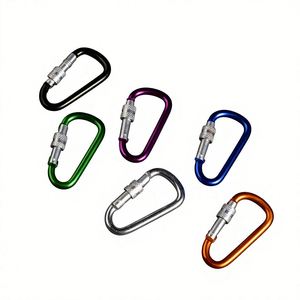 Aluminum Backpack Buckle Outdoor Keychain D-Ring Lock Carabiner Colorful Spring-Loaded <b>Hook</b> Quick-Release <b>Clip</b> Climbing Size 8 - Product Image 1