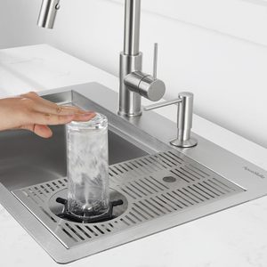 Évier de bar rectangulaire en nickel brossé fait main, durable et sain, facile à nettoyer, avec accessoires complets – Vente chaude - Product Image 3