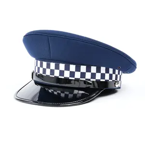 Officer Peaked Cap Dress Up Hats Blue Captain Caps Guard Visor Hat