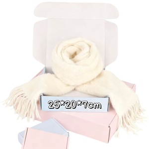 Caja de cartón engrosada con revestimiento de color de una sola cara, caja de embalaje de regalo plegable rectangular de 25x20x7cm para entrega urgente - Product Image 1