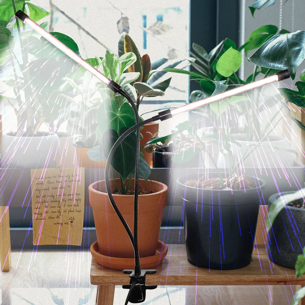 โคมไฟ LED กันน้ำสำหรับปลูกพืชในร่ม6000K โคมไฟแบบหนีบเต็มสเปกตรัมพร้อมไฟ LED สีขาวสีแดงสำหรับพืชในร่ม