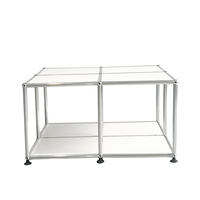 Table carrée centrale haut de gamme à quatre sections blanches populaires Table basse de Style modulaire Table d'appoint pour la maison Villa Hôtel