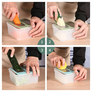 Juego de 4 ralladores de queso Syh592 al por mayor con caja de almacenamiento, rebanador manual ajustable de acero inoxidable para queso duro - Product Image 5