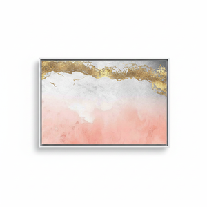 Pink and <b>Gold</b> Marble Canvas Print: Contemporary Wall Art,WHITE <b>FRAMED</b> CANVAS - Product Image 2