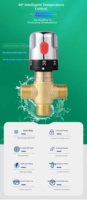 Robinet mélangeur thermostatique en laiton à température réglable pour système de chauffage à circulation d'eau chaude