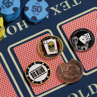 Pince à jetons en métal Texas Hold'em, bouton de croupier pour Lucky Big/Small Blind, clip All-In, modèle 25-98, fabriqué en Chine, emballage en polypropylène