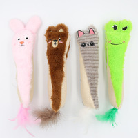 Coussin en peluche à l'herbe à chat pour chat, jouet en forme d'ours, grenouille, chat et lapin, vente en gros