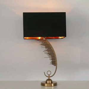 Sang trọng vàng bảng đèn nghệ thuật cong Kim Loại Cơ sở với hình chữ nhật màu đen <span class=keywords><strong>Shade</strong></span> cho phòng ngủ, phòng khách, khách sạn & thiết kế trang trí nội thất - Product Image 4