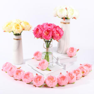 Peonías de seda para decoración del hogar, accesorios para fiesta de boda, álbum de recortes, plantas falsas, pompones, rosas artificiales, flores, 1 ud. - Product Image 1