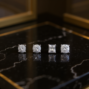 Orecchini di Diamanti E1145 Taglio Princess, Gioielli Naturali Minimalisti Unisex di Alta Qualità - Product Image 2