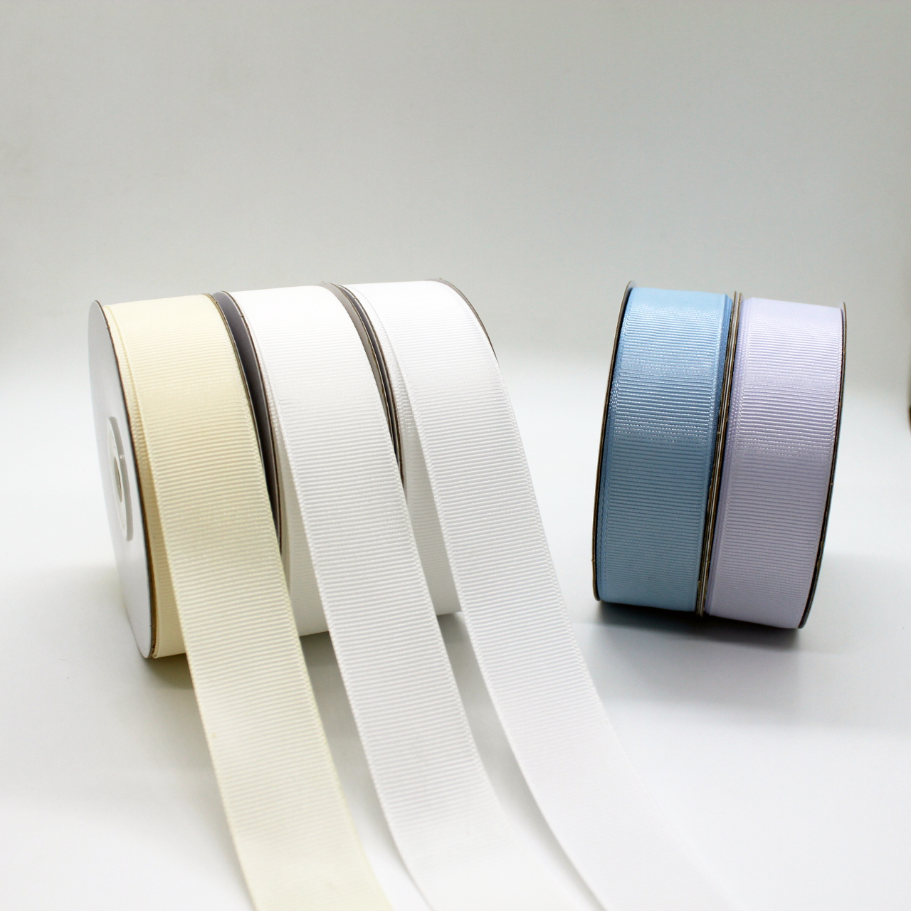 Gift Packing Wholesale Grosgrain Ribbon Double Face 100% Polyester Ribbon Roll Solid Color Striped Gift Ribbons