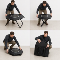 Table de barbecue pliante portable en métal pour camping, pique-nique, extérieur, idéale pour les voyages et événements