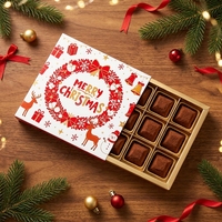 Boîte d'emballage de chocolat personnalisée 9 12, boîte de chocolat de Noël en papier écologique de luxe avec logo