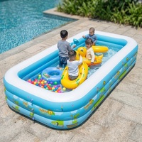 Aufblasbarer Swimmingpool für Kinder, für den Heimgebrauch im Freien, extra großer Familienpool, farbenfroh, langlebig, dickes PVC, konstante Temperatur.