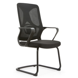 Silla de Oficina Personalizada Negra con Respaldo Medio y Malla, Silla Ejecutiva para Sala de Reuniones, Silla para Sala de Conferencias - Product Image 1