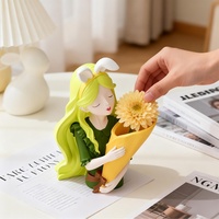 Kit de moules en silicone Alice Rabbit Early Riser pour vase, résine, plâtre, arrangements floraux, décoration intérieure, artisanat, porte-bougie