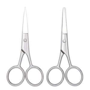 Stainless Steel Beauty Scissors Straight Blade Sharp Tip Makeup Trim Eyebrow Hair Nose Trimmer 0054 All Steel Shears - Product Image 3