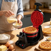 Gaufrier double face antiadhésif 190 mm à rotation automatique, avec voyant lumineux, pour la cuisine – Le plus vendu