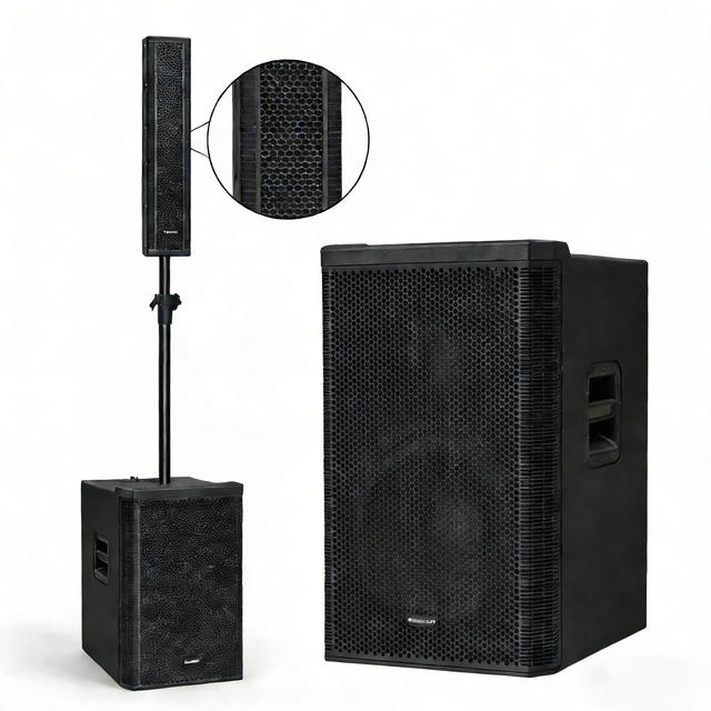 Professional DJ Column Speaker System 500W Active Column Speaker Base Paired with Passive Top for Live Sound Speakers