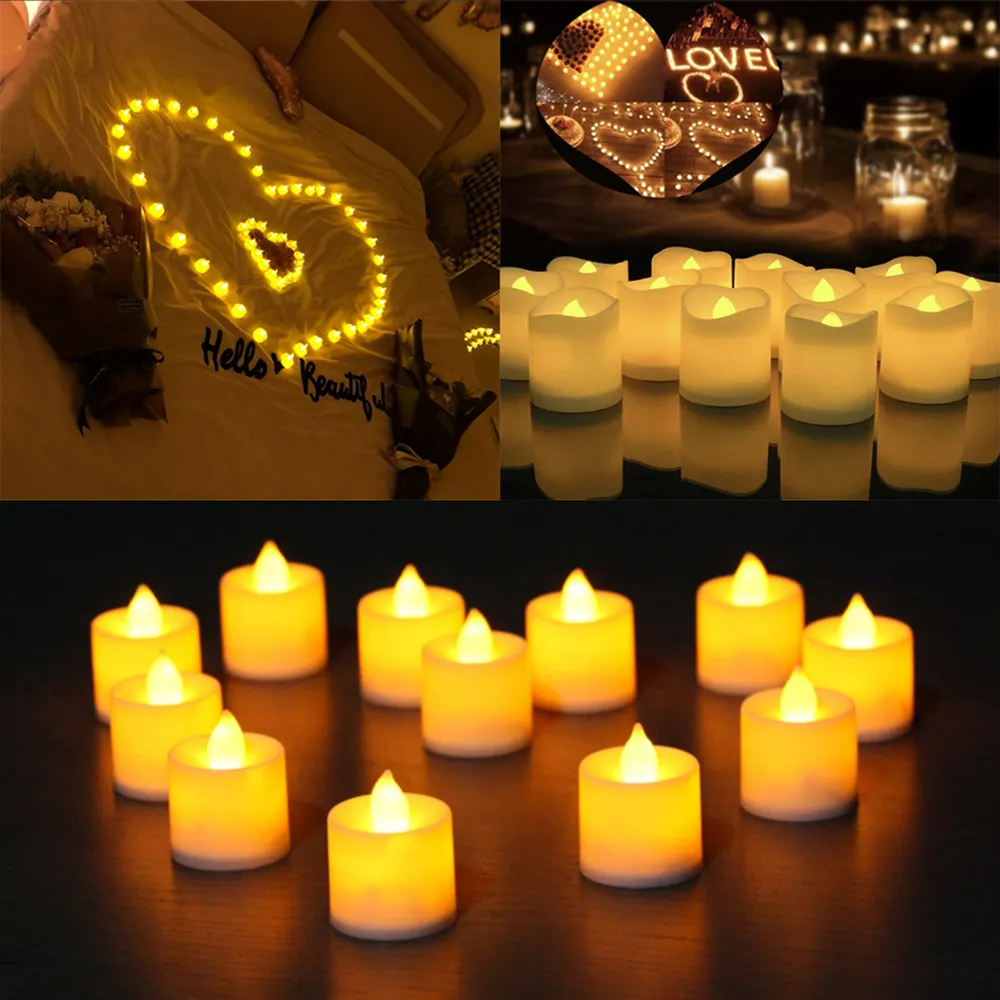 Lampu Lilin Teh Api LED, Lampu Kreatif Tenaga Baterai Dekorasi Pesta Pernikahan Rumah
