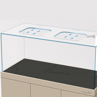 Aquarium en verre super blanc avec support métallique, petit aquarium de récif pour eau salée, écologique et économe en énergie, pour salon
