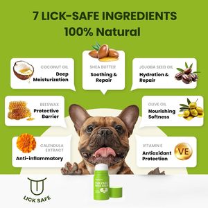 Baume pour les pattes et le nez des chiens Lick-Safe |   Huile de coco nourrissante et protectrice pour les pieds secs et gercés et les soins des articulations des sabots de cheval - Product Image 3