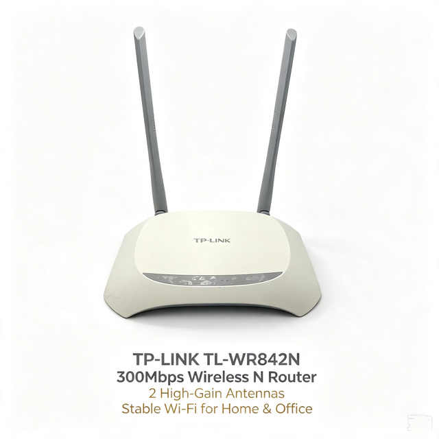 TP-Link TL-WR842N 300Mbps Wireless N Router 2.4GHz High Speed Long Range WiFi 4 RJ45 LAN Ports Easy Setup Residential