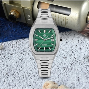 San Martin – montre Tonneau pour hommes, 39.5mm, montre-bracelet mécanique automatique de luxe, étanche 10 bars, lumineuse BGW-X1, SN0145 - Product Image 5