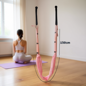 Sangle de yoga rose pour la pratique des exercices de tension et des cordes - Product Image 3