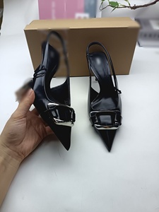 QuiteS 2025 Nuove Scarpe da Donna Nere con Tacco a Spillo, <span class=keywords><strong>Cinturino</strong></span> Posteriore e Fibbia Quadrata Decorativa per Uso Quotidiano - Product Image 2