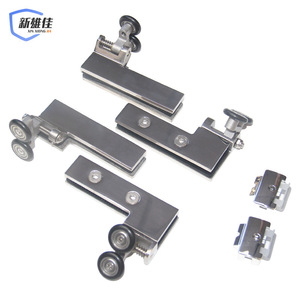 Roulettes de porte de douche en alliage d'aluminium noir miroir 1012 mm pour porte coulissante en verre - Product Image 4