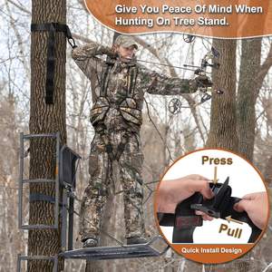 ツリークライミングと狩猟のためのクイックコネクト安全ハーネスツリーストラップ - Product Image 2