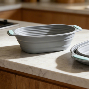 Bol de levée de pâte ovale pliable en silicone de qualité alimentaire <span class=keywords><strong>avec</strong></span> poignées antidérapantes pour la cuisson (vente en gros) - Product Image 2