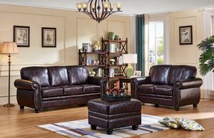 Sofá moderno de cuero auténtico para sala de estar, mueble seccional italiano de lujo para sala de estar - Product Image 5