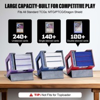 Boîte de rangement magnétique portable en cuir PU Commander pour cartes et dés, capacité 100 cartes à double pochette TCG/PTCG
