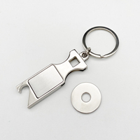 Großpackung Metall-Kartenhalter-Schlüsselanhänger, leerer Token-Euro-Einkaufswagen-Schlüsselring, geprägter Münzhalter-Schlüsselanhänger zum Gravieren