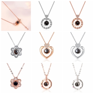 Nuevo Charm de Acero Inoxidable 304/316L con Baño de Oro Rosa/Plata, Forma de Corazón, Zirconia, Proyección de Te Amo en 100 Idiomas, para Boda - Product Image 6