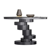 Table console géométrique en métal empilable, table d'appoint de luxe en marbre et acier pour salon ou appartement, pour le thé ou le café