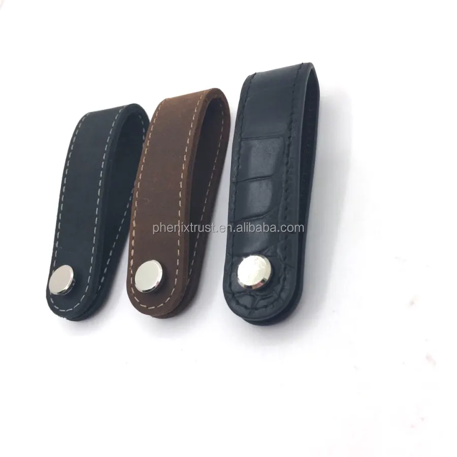 Low MOQ stock sale key holder genuine leather smart key organizer
