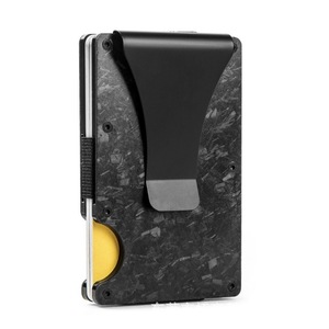 Großhandel geschmiedete Muster Kohle faser RFID-Karten halter Aluminium legierung Anti-Diebstahl-Kreditkarten etui für Geschäfts werbe geschenke - Product Image 1