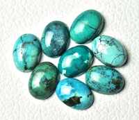 Vente en gros de pierres synthétiques turquoise tibétaine, taille ovale, polies, naturelles, calibrées, effet étoilé, pour la fabrication de bijoux, 100 pièces, 20-45mm, 8-12g