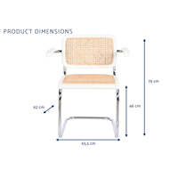 Chaise en rotin et olivier 65,5x62x79 Blanc